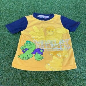 Vtg Marvel The Incredible Baby Hulk Graphic Shirt Yellow Infant‎ Size 24 Months